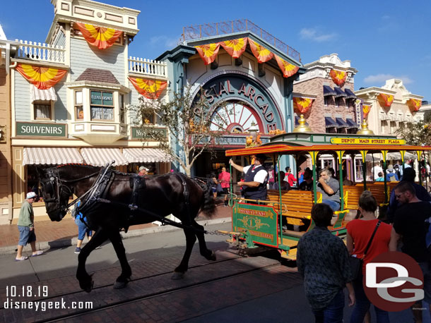 Main Street transportation was operating normally with two street cars, the fire truck and a couple horseless carriages too.