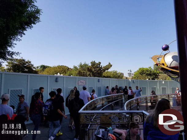 Tomorrowland entry/exit is a tight squeeze still with the renovation work.