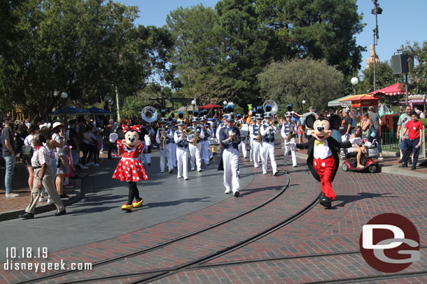 Mickey and Minnie leading the march.