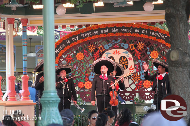 Mariachi Espectacular performing on the Paradise Garden Bandstand