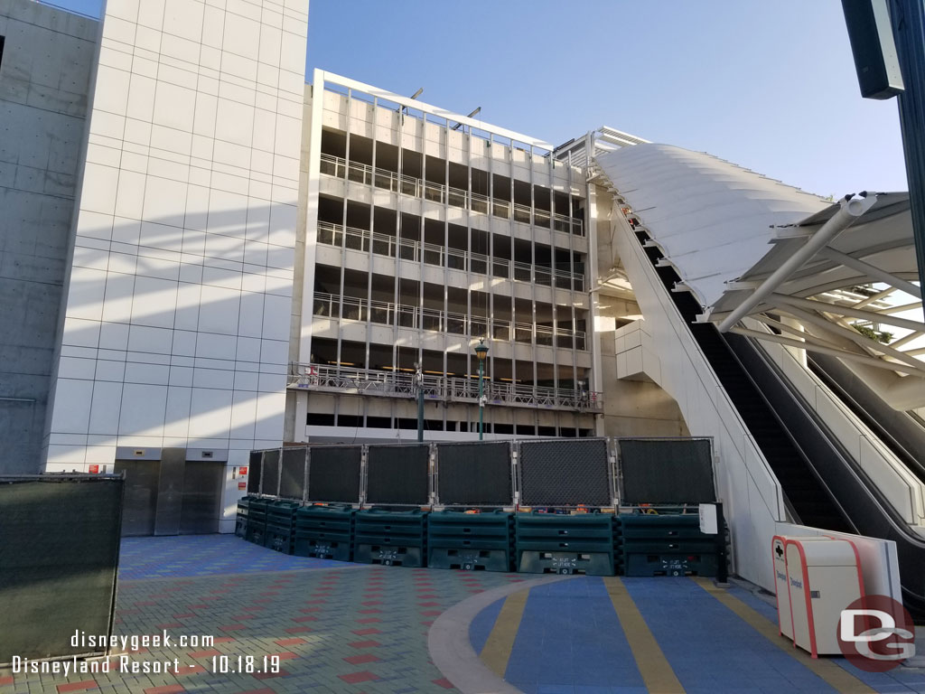 A ground level view of the work above the restrooms.