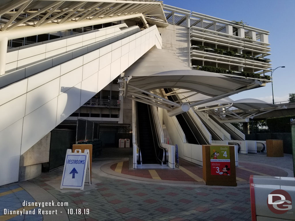 A narrow corridor to reach the restrooms between the fences right now.