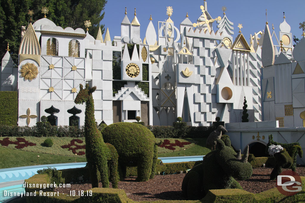 Lights for its a small world holiday are being installed.  The attraction closes Monday for the annual switchover.