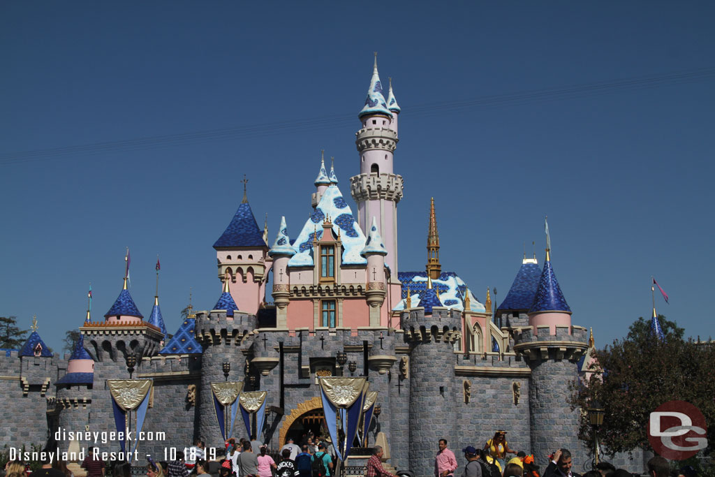 Snow has begun to accumulate on the roof of Sleeping Beauty Snowfall as it experiences the annual snowfall in preparation for the holiday season which starts November 8th.