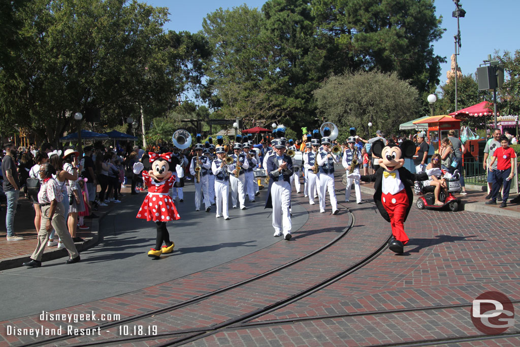 Mickey and Minnie leading the march.