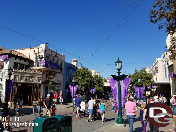 Other Halloween decorations are still in place along Buena Vista Street.