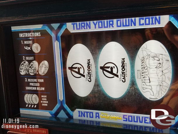 The pressed coin machines inside Gone Hollywood feature Marvel and Star Wars.