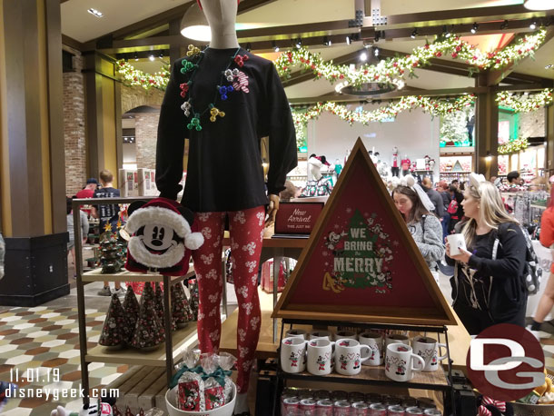 The center of World of Disney features Christmas.