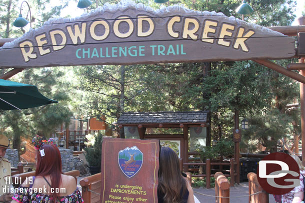 Redwood Creek is closed to remove Halloween and prepare for Santa who will arrive next week.