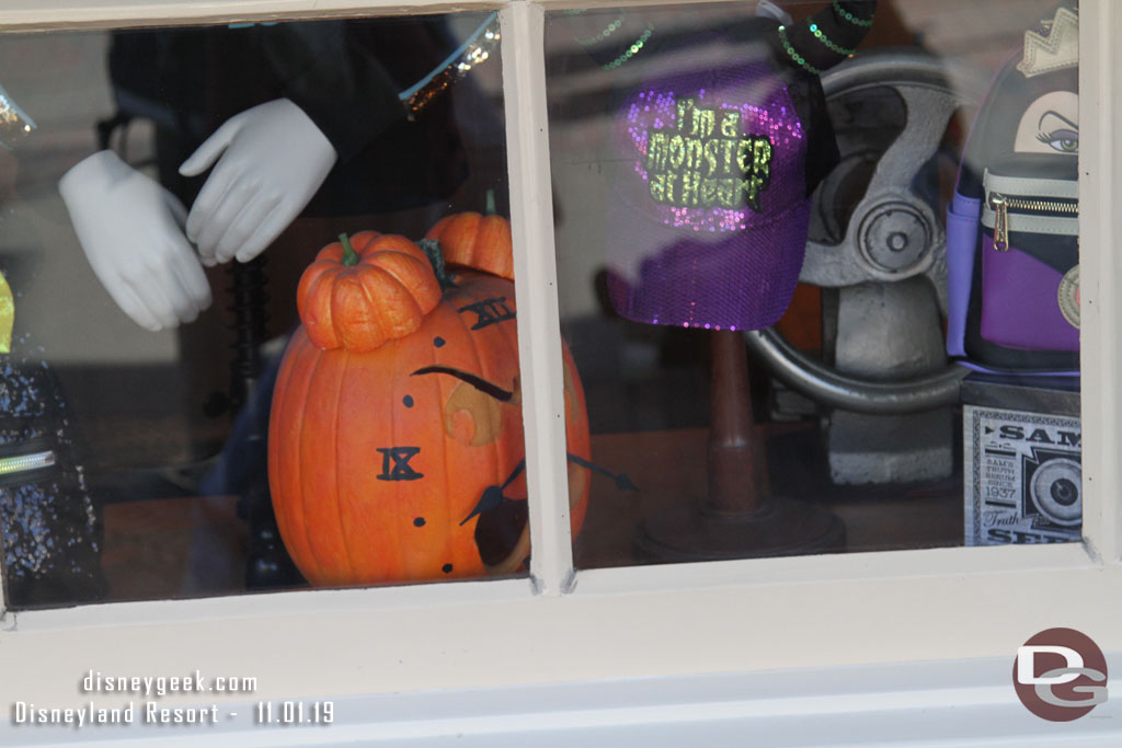 Some pumpkins are still in the window displays.