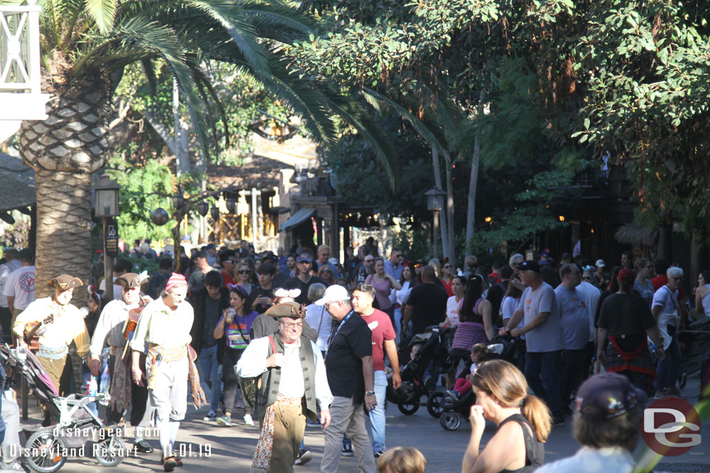 The Bootstrappers making their way through Adventureland.