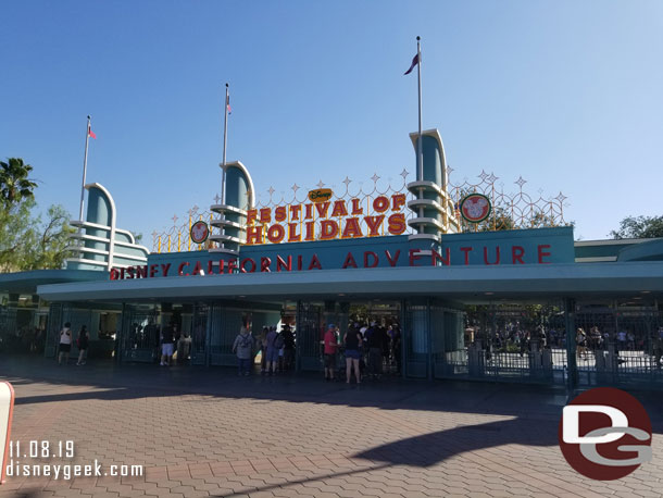 First stop today, Disney California Adventure.  The Holidays officially kicked off today at the Disneyland Resort with entertainment, decorations, merchandise and food in both parks.