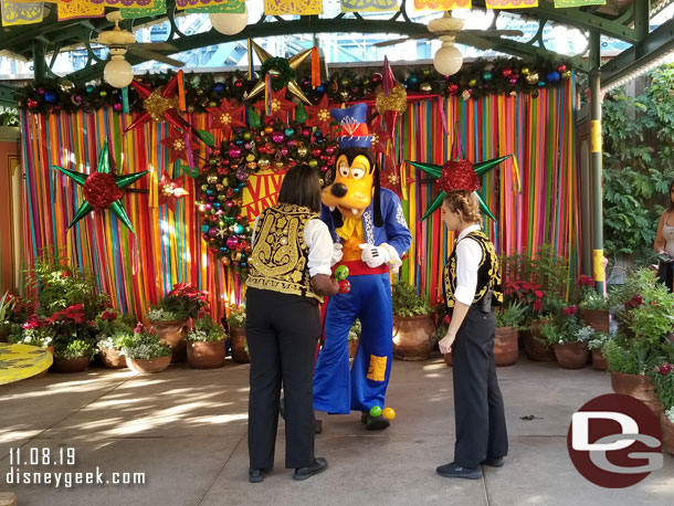 Goofy greeting guests.. well in between guests here.. he had a shoelace that needed attending to.