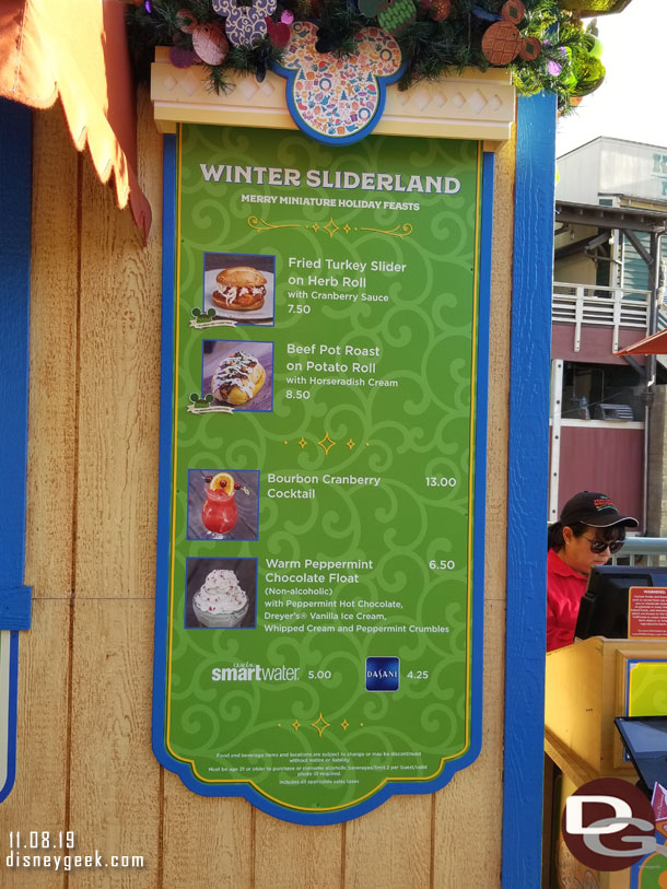 Winter Sliderland Menu