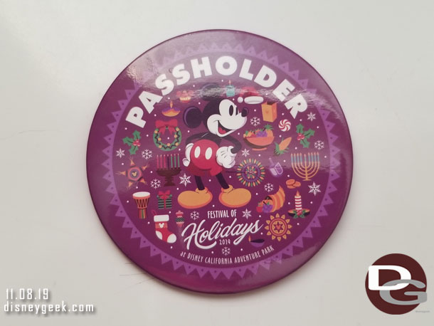 If you purchase the sip and savor deal and are an annual passholder you receive this button.