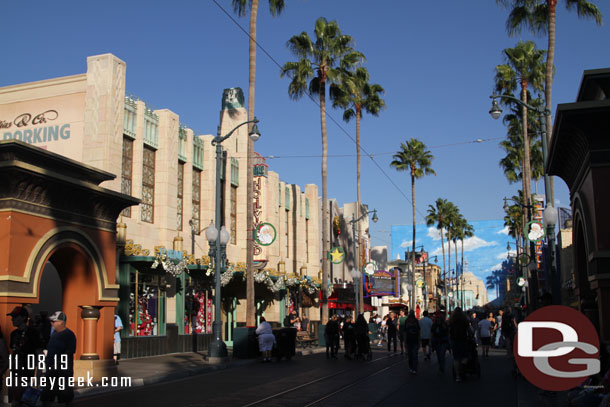 Hollywood Land has its traditional decorations along Hollywood Blvd.