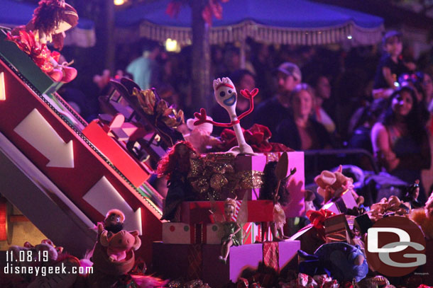 Spotted Forky on the back of the Toy Factory float.