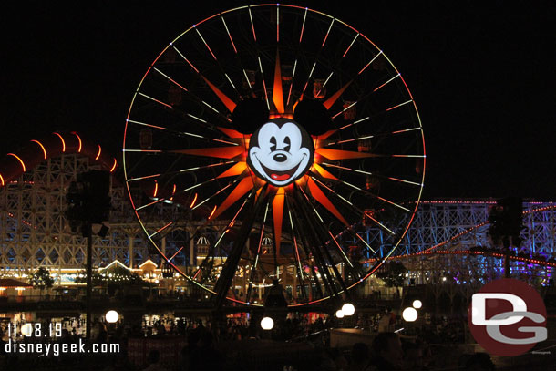 Returned to Disney California Adventure for the 10:15pm World of Color Season of Light performance. Arrived with 20 minutes to spare.