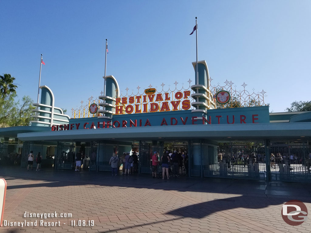 First stop today, Disney California Adventure.  The Holidays officially kicked off today at the Disneyland Resort with entertainment, decorations, merchandise and food in both parks.