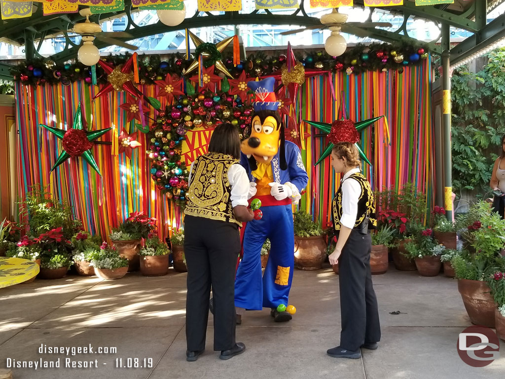 Goofy greeting guests.. well in between guests here.. he had a shoelace that needed attending to.