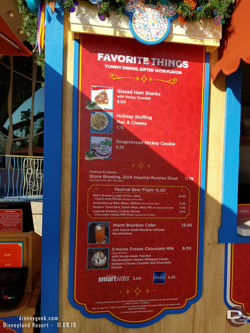 Favorite Things Marketplace Menu