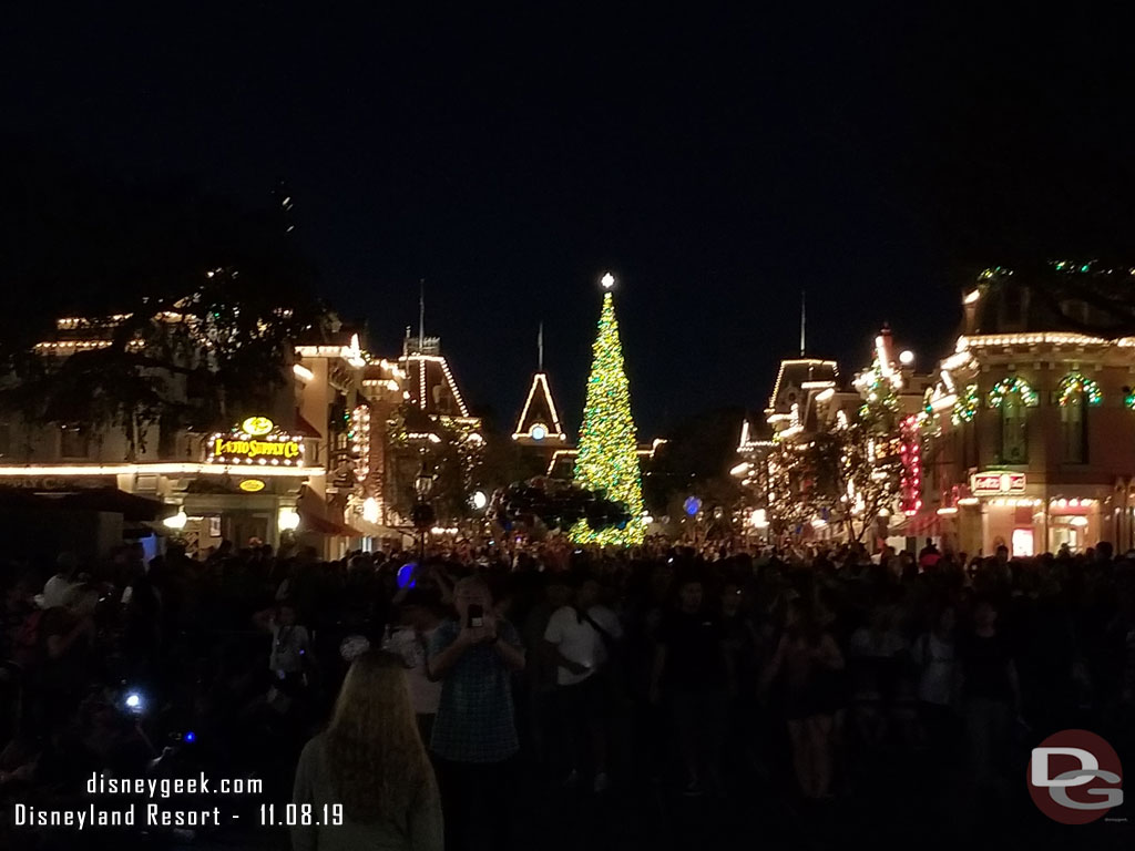 After disembarking walked quickly back to Main Street and found a spot for a Christmas Fantasy Parade.