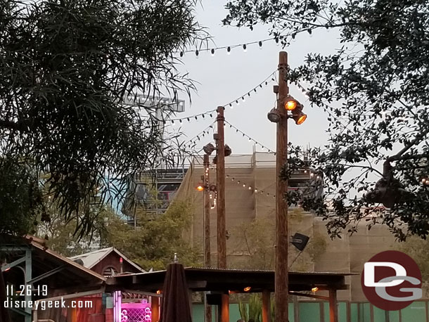 The Avengers Campus work from Cars Land.