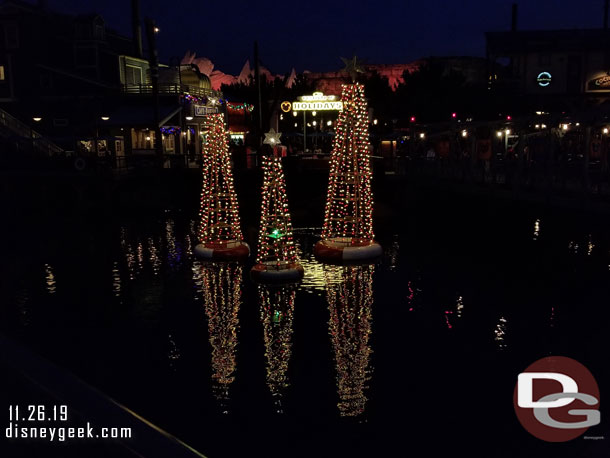 Another angle of the Wharf decorations.