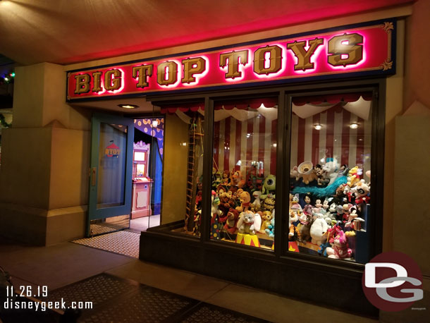 Big Top Toys window