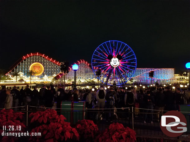 Found a stand by spot for World of Color Season of Light, 5 minutes until show time.