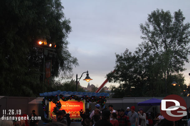 As I turned down the festival corridor I noticed a concrete pumping arm up.