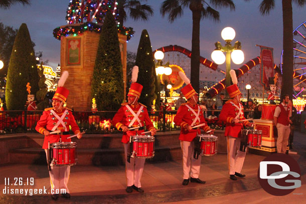 Holiday Toy Drummers performing.