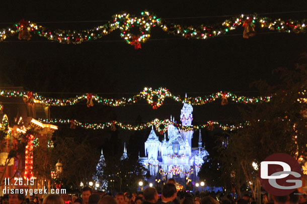 Main Street USA right before the 8:30pm Wintertime Enchantment.