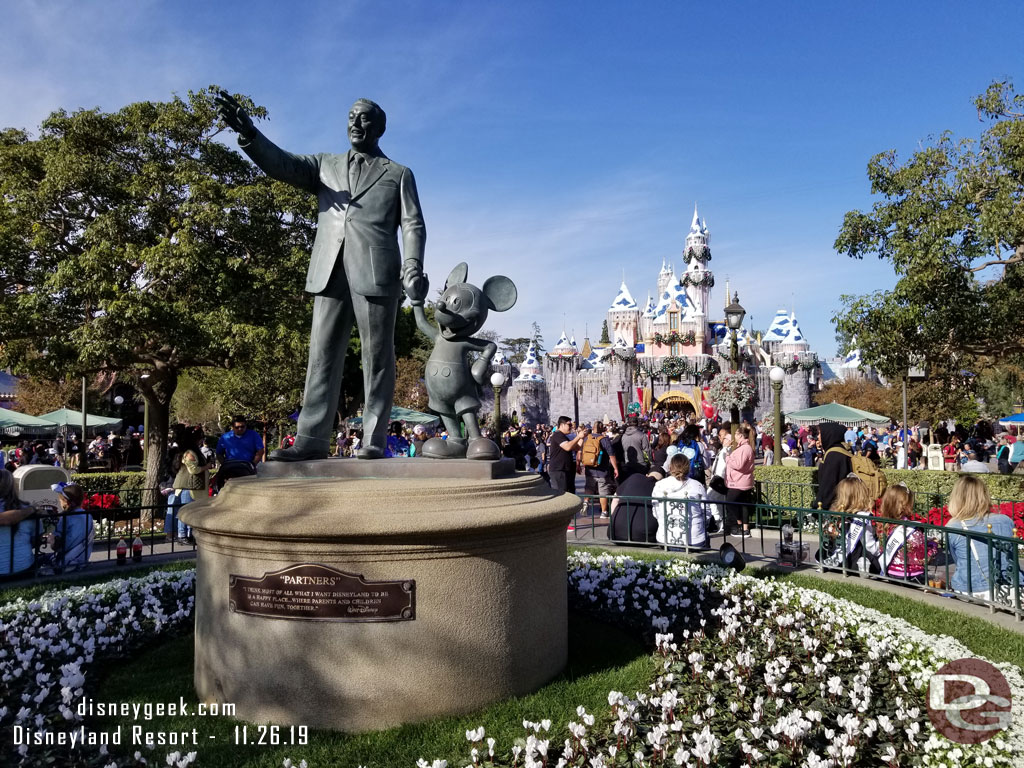 Partners Statue this afternoon as the clouds start to appear.