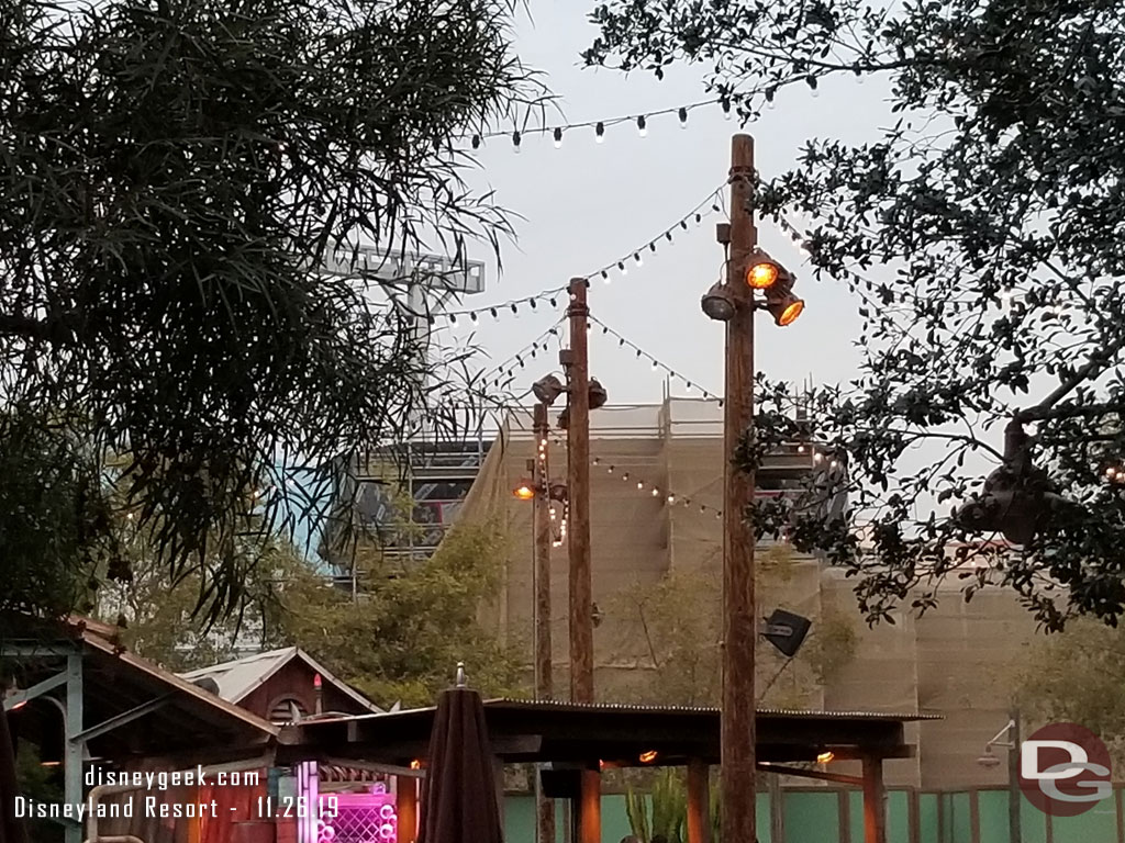 The Avengers Campus work from Cars Land.