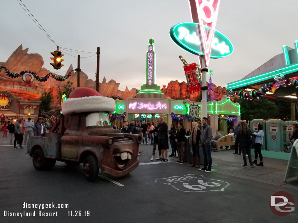 Santa Mater on his way to the Cozy Cone.