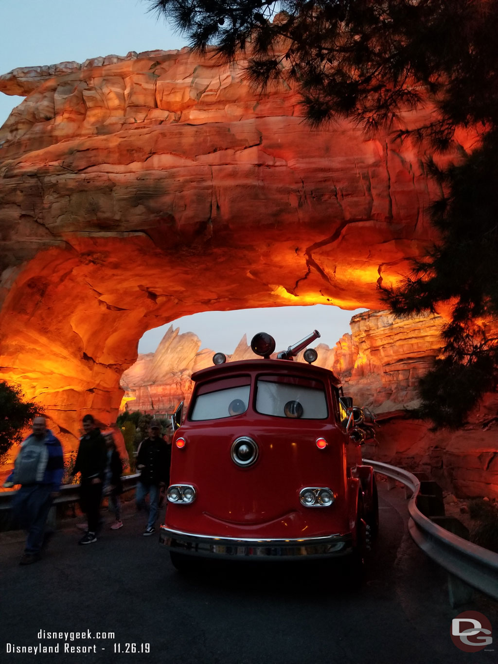 Red was parked by the Wharf entrance this evening.