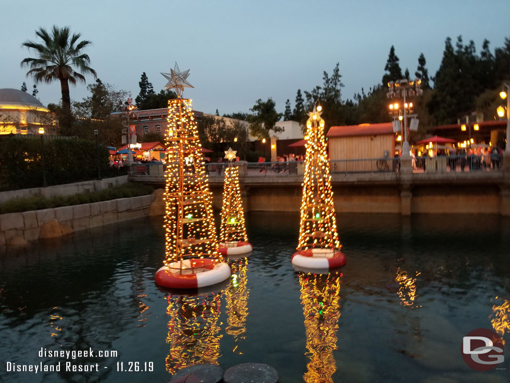 Wharf holiday decorations.