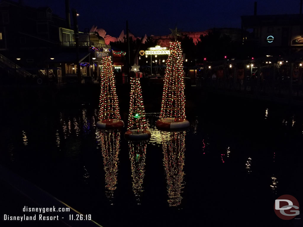 Another angle of the Wharf decorations.