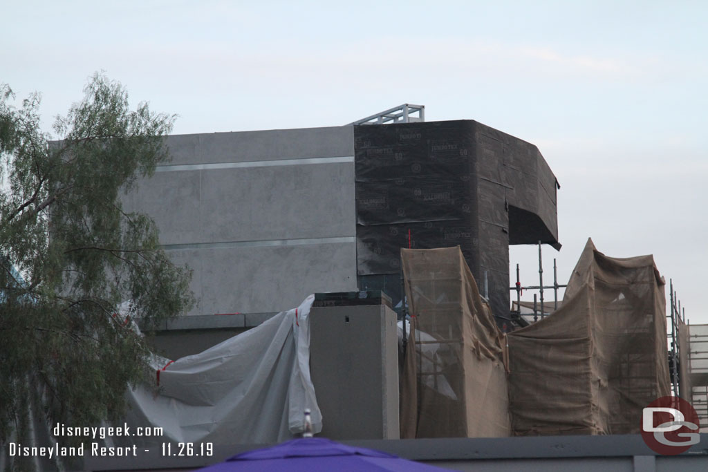 The Spider-Man building/facade continues to take shape.