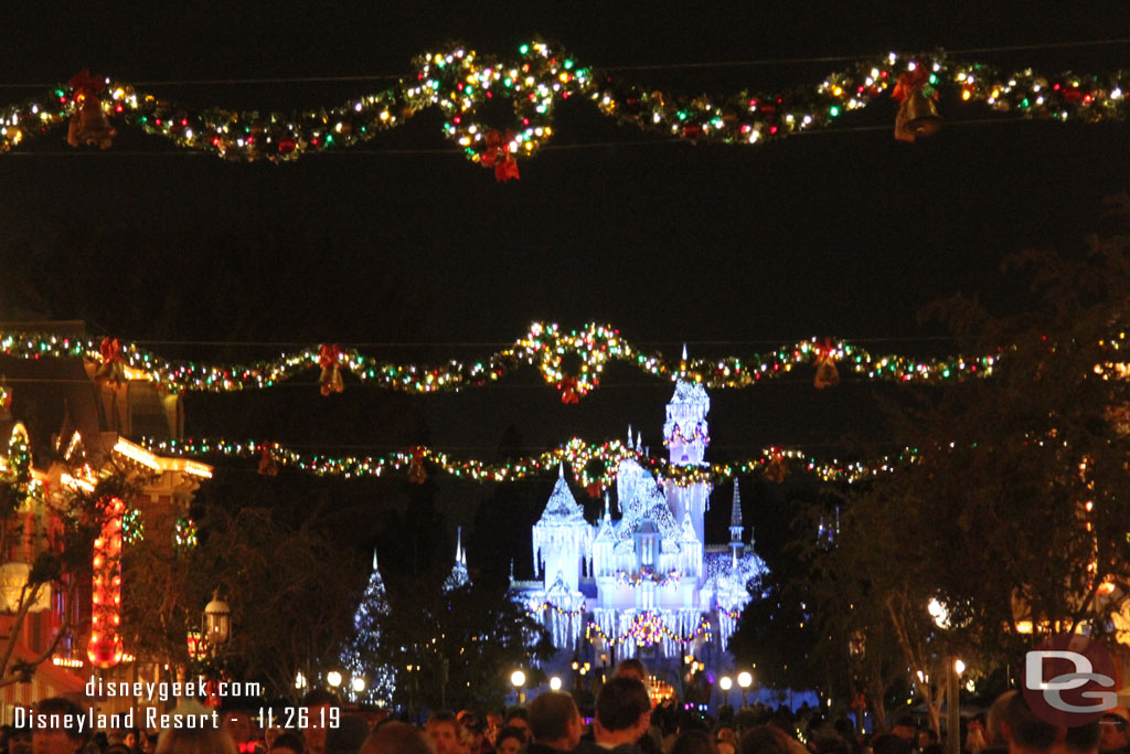 Main Street USA right before the 8:30pm Wintertime Enchantment.