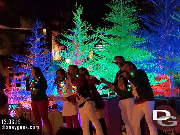 A group was performing on the former Rain Forest Cafe stage.. it was drizzling and threatening to rain so I snapped a couple pictures and moved on quickly.