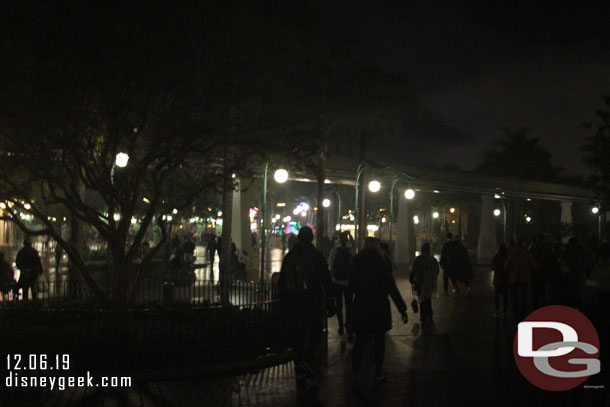 Smoke from the show drifted toward the Mickey and Friends tram stop so you had to walk through it to exit.