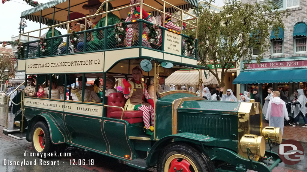 The first included Woody and Jessie, Cinderella and Prince Charming plus an assortment of performers from the Christmas Fantasy Parade.