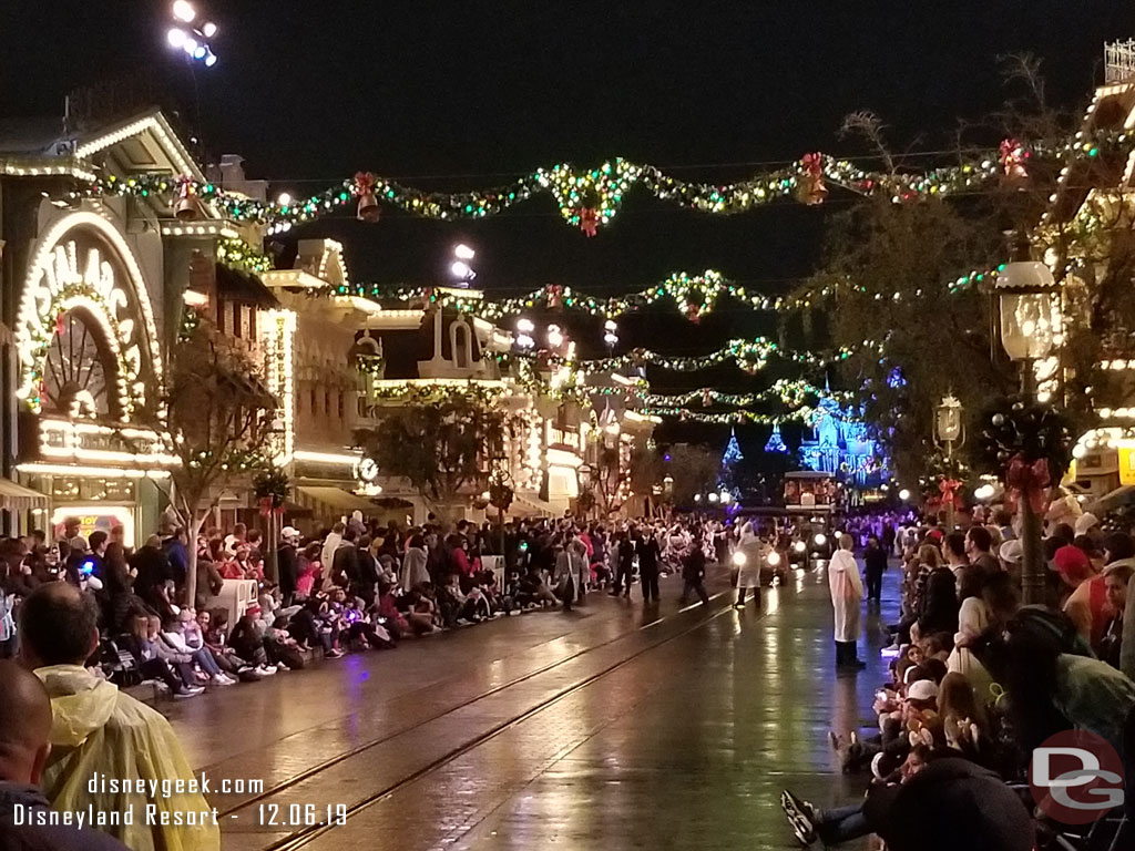 A much heavier crowd along the parade route this evening since the rain stopped.