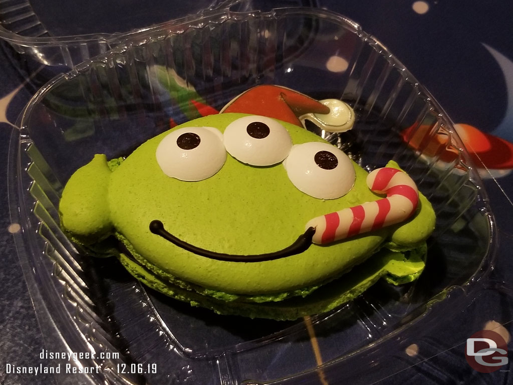 The Green Alien Macaron at Pizza Planet ($5.99)