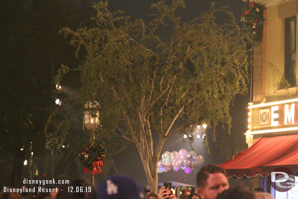 Smoke from Fantasmic drifting onto Main Street.