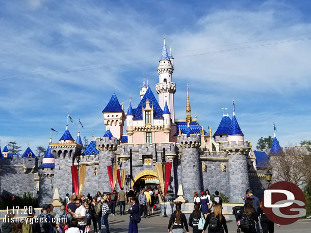 The snow has melted at Sleeping Beauty Castle.