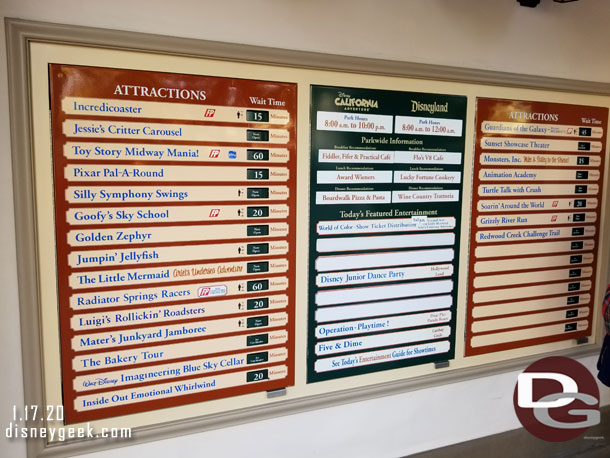 Disney California Adventure wait times at 2:28pm