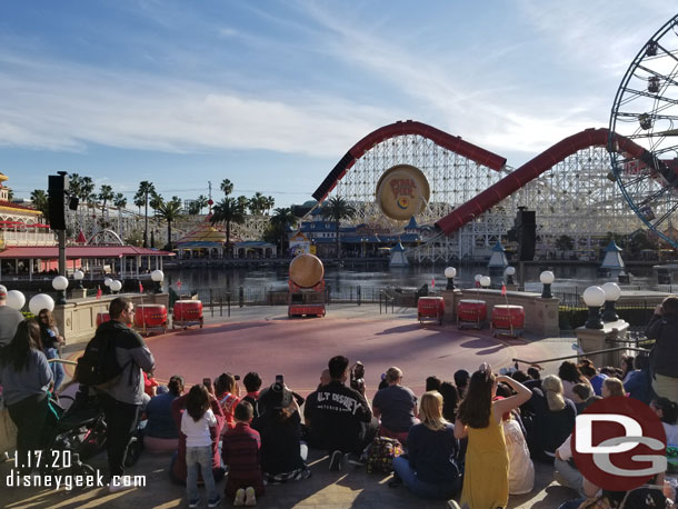 Waiting for Mulan's Lunar New Year Procession to arrive in Paradise Gardens Park.